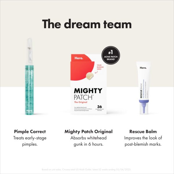 Mighty Patch™ Original patch from Hero Cosmetics – The #1 Hydrocolloid Acne Pimple Patch for Shrinking Zits and Whiteheads in 1 use; Nighttime Spot Stickers for Face and Skin (36 Count) - Image 6