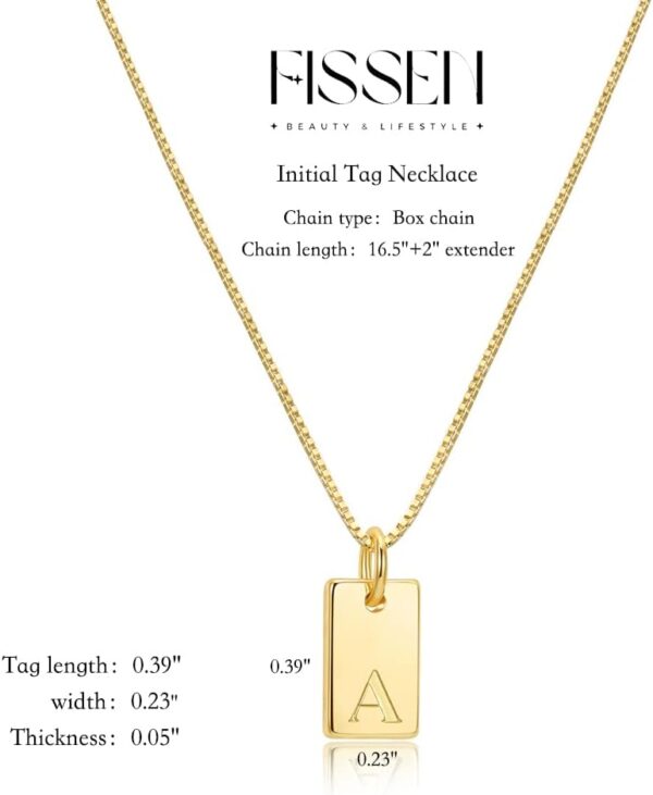 Initial Necklaces for Women 14K Gold Plated Letter Necklace Dainty Gold Name Necklace Personalized Initial Tag Pendant Necklace for Women Trendy Gold Jewelry - Image 6