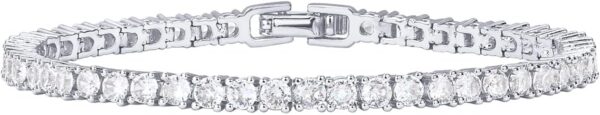 PAVOI 14K Gold Plated 3mm Cubic Zirconia Classic Tennis Bracelet | Gold Bracelets for Women | Size 6.5-7.5 Inch - Image 2