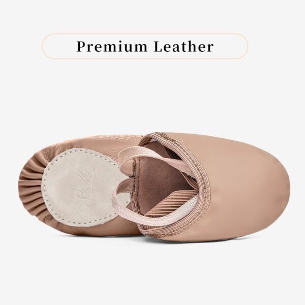 Stelle Leather Half Soles Dance Shoes Womens Lyrical Pirouette Turners Dance Shoes for Turning (Girls/Boys/Men/Adult) - Image 3
