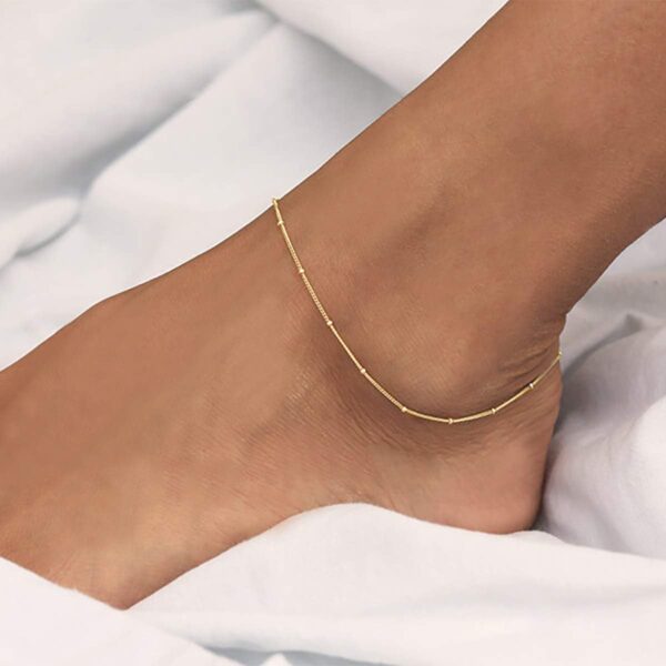 MEVECCO Anklet for Women Gold Chain 14K Gold Plated Dainty Boho Beach Summer Simple Foot Jewelry Ankle Bracelet - Image 5