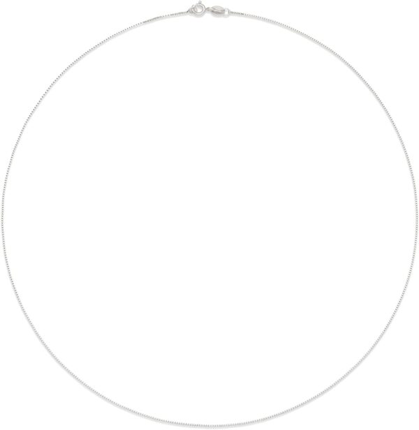 Amazon Essentials Sterling Silver Thin 0.8mm Box Chain Necklace | Available in Yellow Gold or Silver | 16", 18", 20", 24", or 30" (previously Amazon Collection) - Image 4