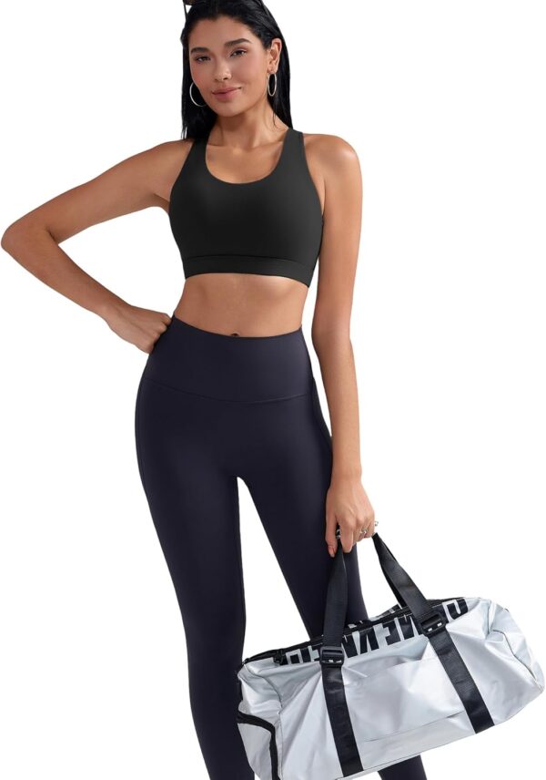 RUNNING GIRL Sports Bra for Women, Criss-Cross Back Padded Strappy Sports Bras Medium Support Yoga Bra with Removable Cups - Image 5