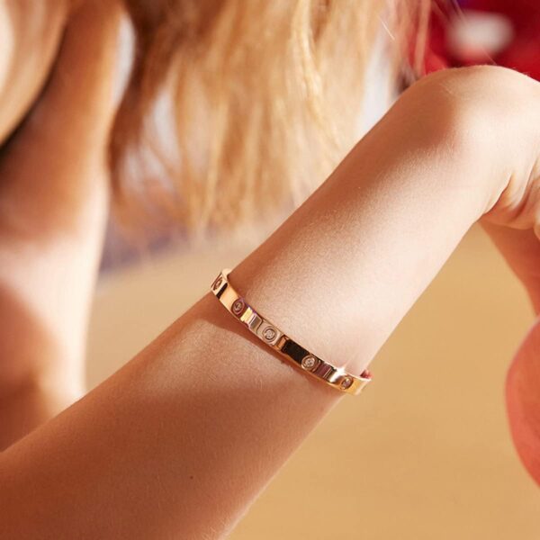 Gold Bracelets for Women Friendship Love Bangle Bracelets Cubic Zirconia Stainless Steel Bracelet Jewelry Birthday Gifts for Women Stocking Stuffers - Image 7