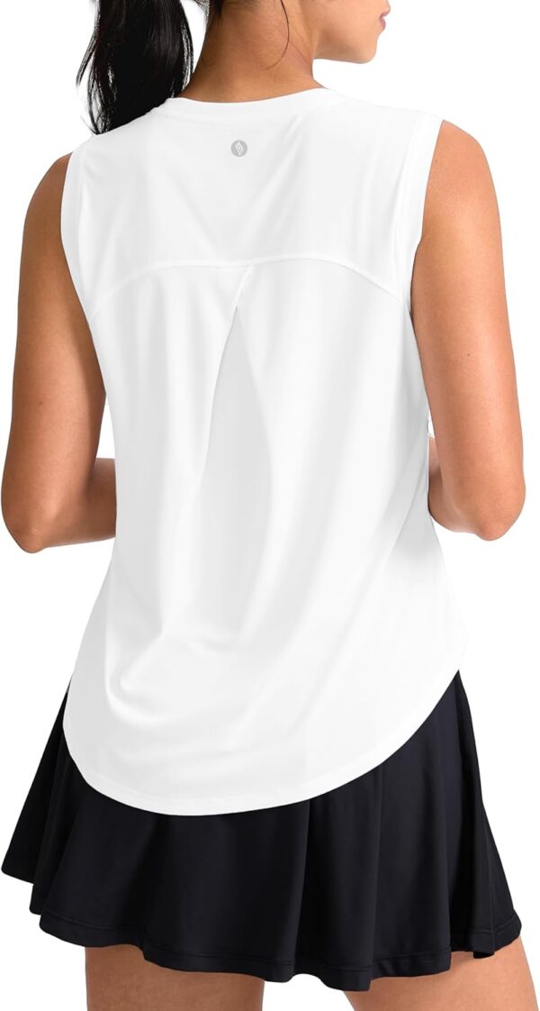 SANTINY Women's Sleeveless Workout Tops Breathable Lightweight Active Tennis Yoga Shirts Athletic Running Tank Tops for Women - Image 2