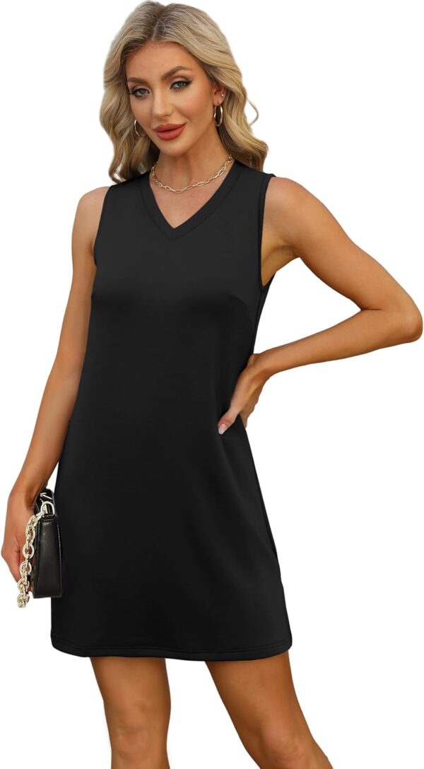 V-Neck Summer Casual Beach Dress for Women 2025 Vacation Women's Sleeveless Sundress with Split - Image 5