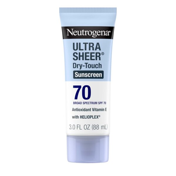 Neutrogena Ultra Sheer Dry-Touch Water Resistant and Non-Greasy Sunscreen Lotion with Broad Spectrum SPF 70, 3 Fl Oz (Pack of 1) - Image 2