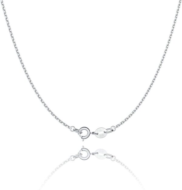 Jewlpire 925 Sterling Silver Chain Necklace Chain for Women 1.1mm Cable Chain Necklace Upgraded Spring-Ring Clasp - Thin & Sturdy - Italian Quality 16/18/20/22/24 Inch - Image 2