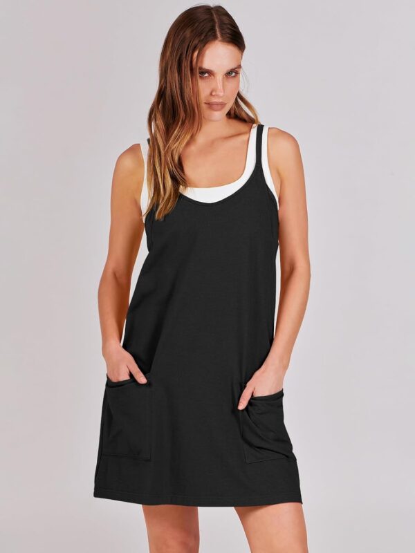 ANRABESS Women Athletic Dress Summer Tennis Workout Active Sports Mini Romper Dress Built in Shorts Travel Vacation Clothes - Image 3