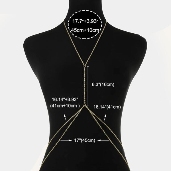 14K Gold Sexy Body Chains for Women, Layered Rhinestone Crossover Bikini Bra Body Jewelry, Summer Beach Crystal Belly Waist Chain - Image 8
