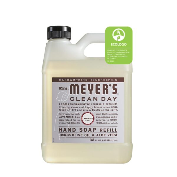 MRS. MEYER'S CLEAN DAY Liquid Hand Soap Refill, Cruelty Free and Biodegradable Formula, Lavender Scent, 33 Fl Oz (Pack of 1) - Image 2