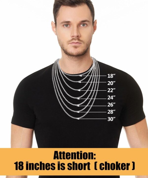 Fiusem 3.5mm Cuban Link Chains for Men, Silver Tone/Black/14K Gold Plated Stainless Steel Necklace Chain, Mens Necklace 16, 18, 20, 22, 24, 26, 28 Inch - Image 3