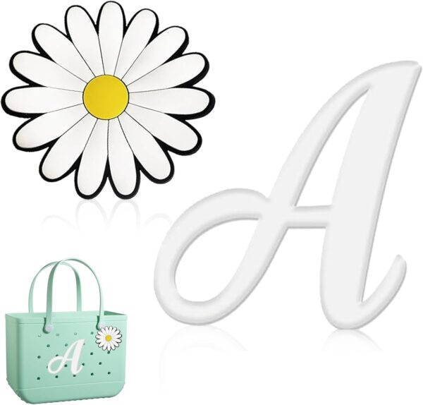 Hroatpk 2pcs Charms for Bogg Bag, Letter Charms Decorative Alphabet Lettering Accessories Insert Compatible With Beach Bag, Rubber Tote - Image 2