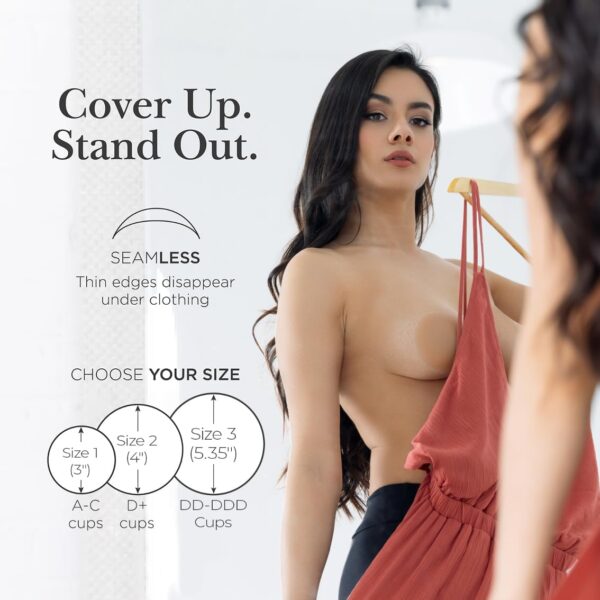 Nippies Nipple Covers for Women - Sticky Adhesive Silicone Pasties - Reusable Pasty Nipple Cover with Travel Box - Image 5