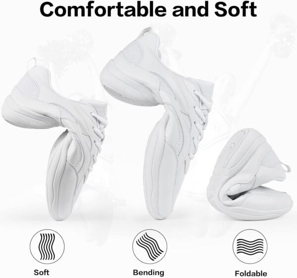 Cheer Shoes for Youth Girls White Cheerleading Athletic Dance Shoes Tennis Sneakers for Competition Sport Training - Image 3