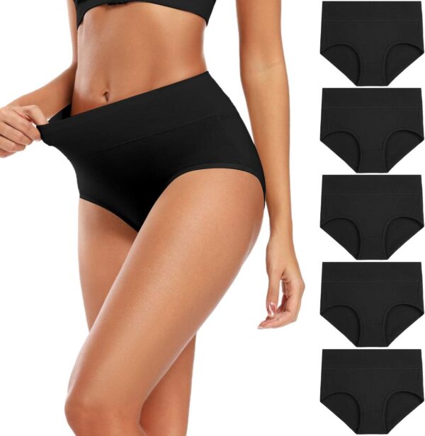 Molasus Women's Cotton Underwear High Waisted Full Coverage Ladies Panties (Regular & Plus Size) - Image 2