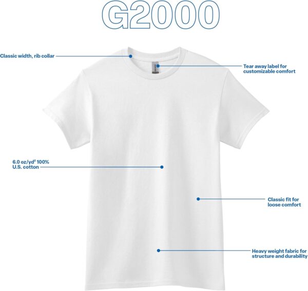 Gildan Unisex Adult Ultra Cotton T-Shirt, Style G2000, Multipack - Image 5