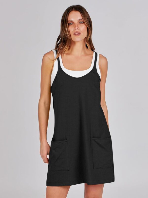 ANRABESS Women Athletic Dress Summer Tennis Workout Active Sports Mini Romper Dress Built in Shorts Travel Vacation Clothes - Image 4