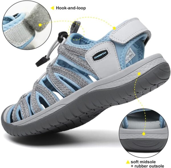 Dannto Women's Closed Toe Hiking Sandals Walking Water Sandal Comfort Athletic Sport Outdoor Sandals - Image 6