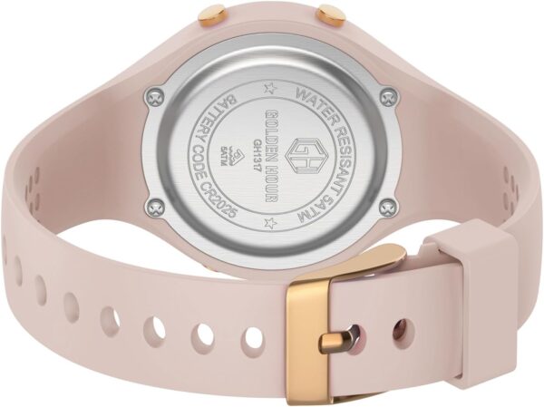 GOLDEN HOUR Waterproof Sport Women's Digital Chronograph Silicone Strap Watch - Image 5