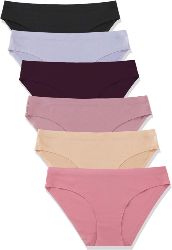 FINETOO 6 Pack Women’s Seamless Hipster Underwear No Show Panties Invisibles Briefs Soft Stretch Bikini Underwears XS-XL - Image 2