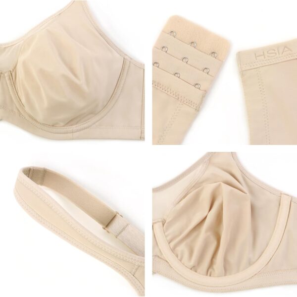 HSIA Minimizer Bras for Women Plus Size, Full Coverage Coolcomfort T Shirt Unlined Bra with Underwire for Heavy Breast - Image 6