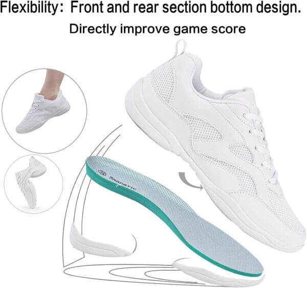 Cheer Shoes for Youth Girls White Cheerleading Athletic Dance Shoes Tennis Sneakers for Competition Sport Training - Image 5