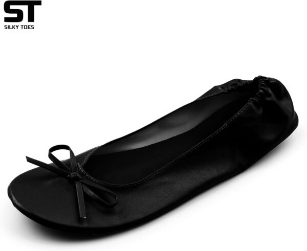 Silky Toes Foldable Flats for Women Purse Ballet Shoes Ballerina Slippers - Image 3