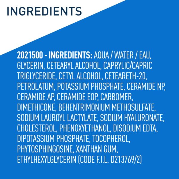 CeraVe Moisturizing Cream, Body and Face Moisturizer for Dry Skin, Body Cream with Hyaluronic Acid and Ceramides, Daily Moisturizer, Oil-Free, Fragrance Free, Non-Comedogenic, 19 Ounce - Image 8