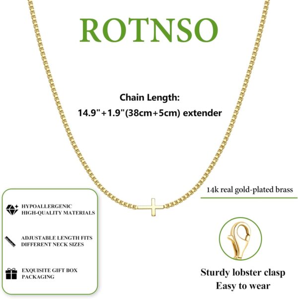 Cross Necklace for Women 14K Real Gold Silver Plated Dainty Small Cross Pendant Choker Simple Trendy Cute Cross Charm Chain Necklace Easter Basket Stuffers Baptism Religious Faith Jewelry Gift - Image 6