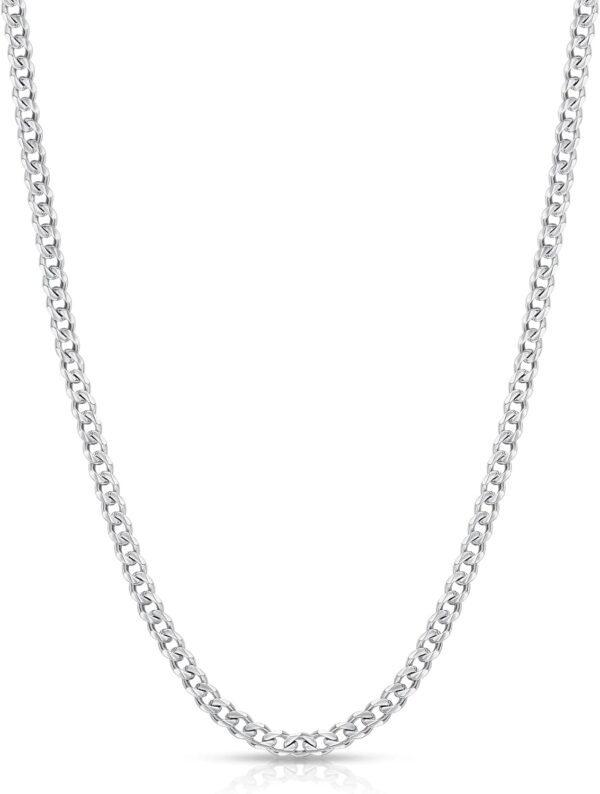 Fiusem 3.5mm Cuban Link Chains for Men, Silver Tone/Black/14K Gold Plated Stainless Steel Necklace Chain, Mens Necklace 16, 18, 20, 22, 24, 26, 28 Inch - Image 2