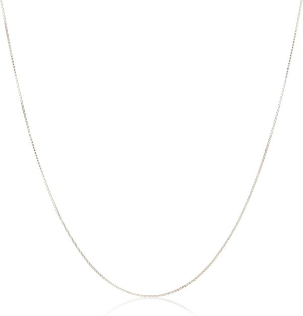 Amazon Essentials Sterling Silver Thin 0.8mm Box Chain Necklace | Available in Yellow Gold or Silver | 16", 18", 20", 24", or 30" (previously Amazon Collection) - Image 2