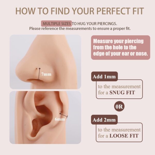 FANSING Men Women 316L Surgical Steel Hinged Nose Rings Hoop for Nostril Septum Cartilage Helix Daith Tragus Rook Conch Lip Ear Lobe Piercings - Image 6