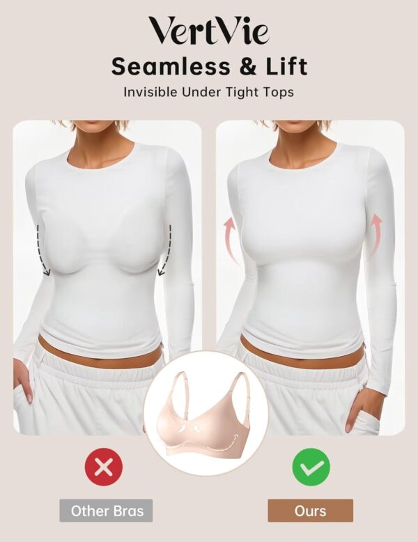 Vertvie Womens Seamless Bra No Underwire Comfort Push Up Bras Buttery Soft Wireless Bralette Full Coverage Sport Everyday Bra - Image 5