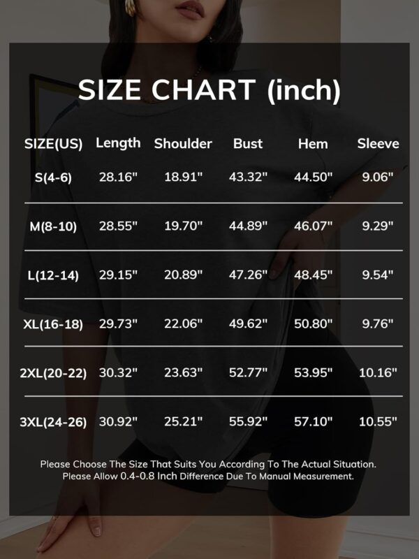 ATHMILE Womens Oversized T Shirts Loose Fit Crewneck Short Sleeve Tops Summer Casual Blouse Y2K 2025 Basic Tee Beach - Image 7