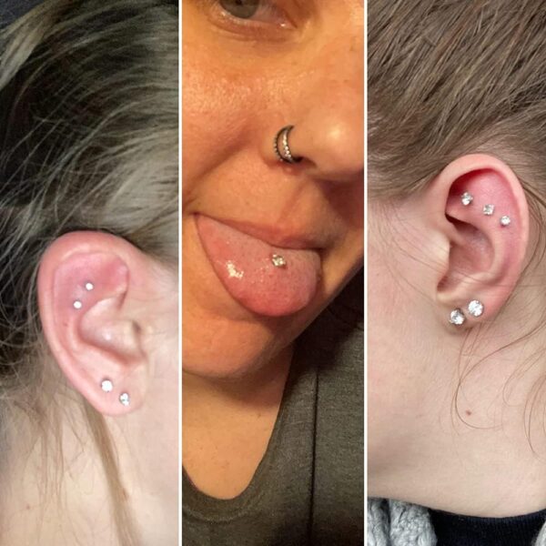 PunkTracker 16g/18g Surgical Steel Internal Thread CZ Stud Piercing Jewelry for Tragus/Nose/Helix/Conch/Medusa/Lip/Labret - Helix Tragus Cartilage Earring for Women Men 2PCS - Image 4