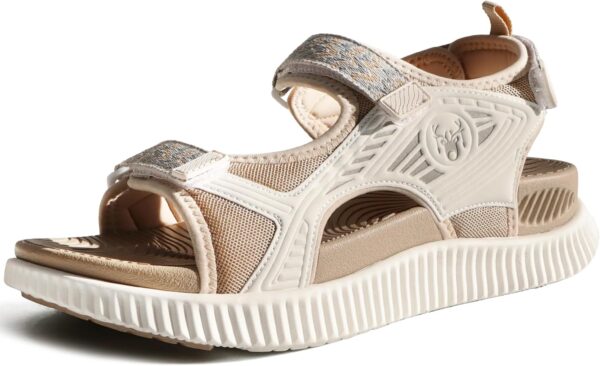 KuaiLu Womens Orthopedic Walking Sandals with Comfortable Arch Support Recovery Sport Relief Plantar Fasciitis Summer Outdoor Hiking Adjustable Strap Platform Cushion Shoes - Image 2