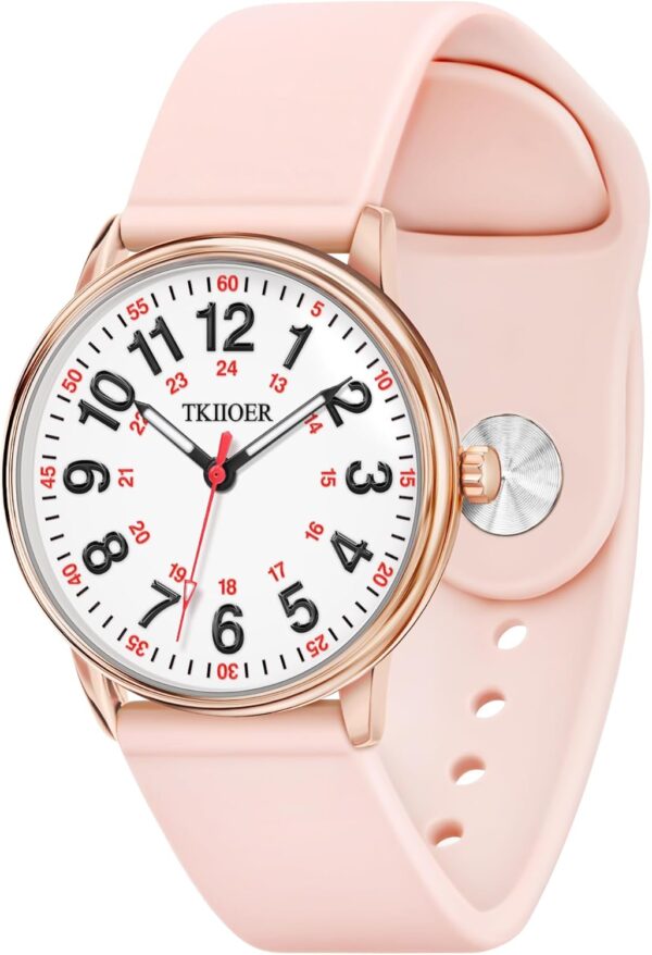 Nurse Watch for Nurse Medical Professionals Students Women Men, 50M Waterproof 12/24 Hour Military Time Luminous Easy Read Dial, Second Hand Watch for Nursing - Image 2