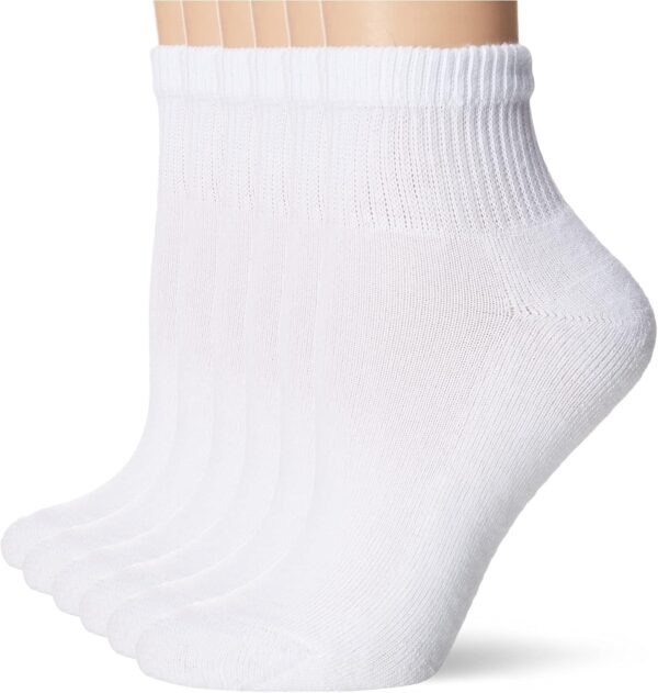 Hanes Women's Ultimate Comfort Toe Seamed Ankle Socks Pack Of 6 - Image 2