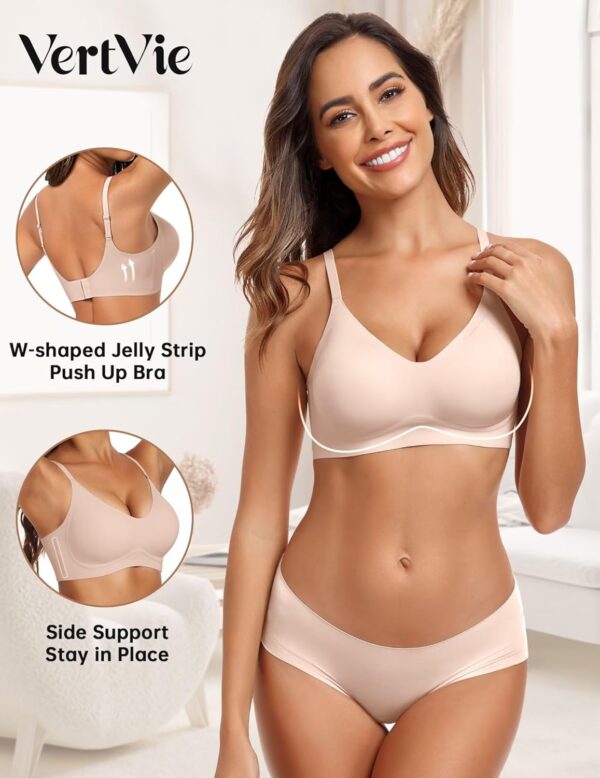 Vertvie Womens Seamless Bra No Underwire Comfort Push Up Bras Buttery Soft Wireless Bralette Full Coverage Sport Everyday Bra - Image 3