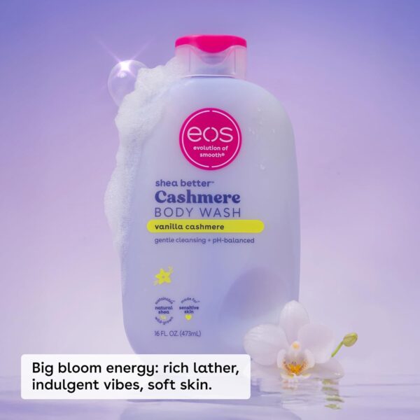 eos Shea Better Cashmere Body Wash, Vanilla Cashmere, Moisturizing, pH Balanced Body Wash, Creamy Gel Formula, Paraben & Phthalate Free, Sensitive Skin, 16 fl oz - Image 4