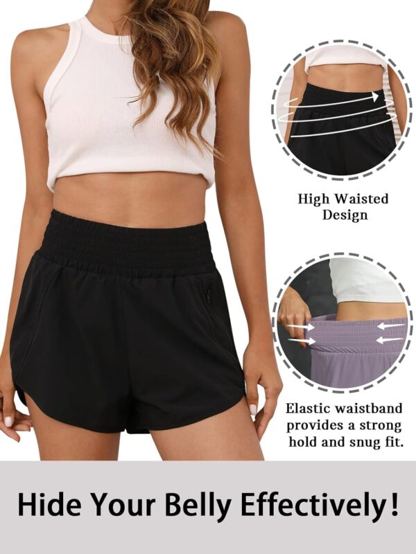 BMJL Women's Athletic Shorts High Waisted Running Short Pocket 2.5" Sporty Shorts Gym Elastic Workout Shorts - Image 5