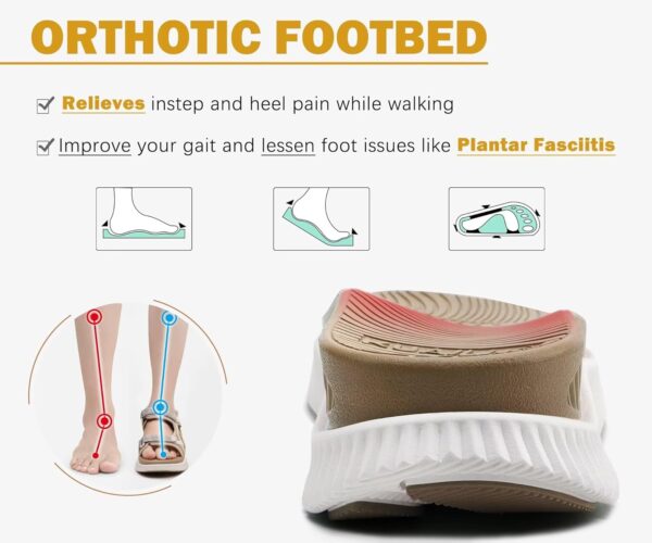 KuaiLu Womens Orthopedic Walking Sandals with Comfortable Arch Support Recovery Sport Relief Plantar Fasciitis Summer Outdoor Hiking Adjustable Strap Platform Cushion Shoes - Image 5