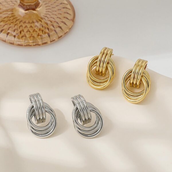 Trendy Gold Plated Knot Earrings for Women Chunky Statement Drop Dangle Earrings Lightweight Hypoallergenic Fashion Accessories Gold Jewelry Gifts for Womens - Image 7