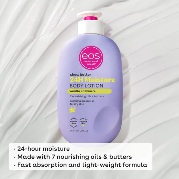 eos Shea Better Body Lotion- Vanilla Cashmere, 24-Hour Moisture Skin Care, Lightweight & Non-Greasy, Made with Natural Shea, Vegan, 16 fl oz - Image 5