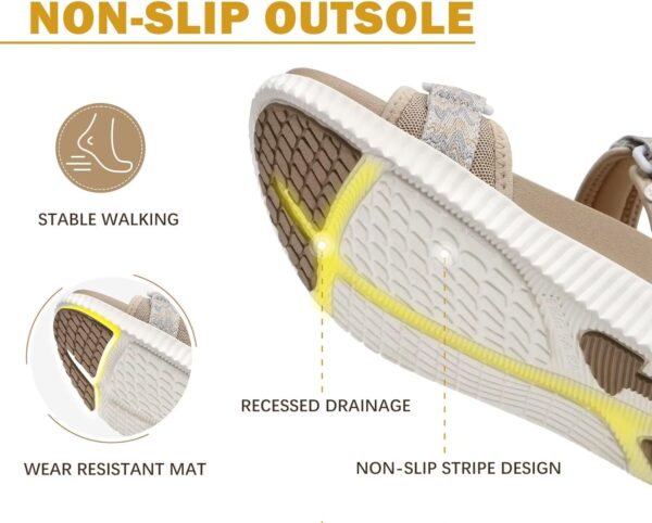 KuaiLu Womens Orthopedic Walking Sandals with Comfortable Arch Support Recovery Sport Relief Plantar Fasciitis Summer Outdoor Hiking Adjustable Strap Platform Cushion Shoes - Image 10