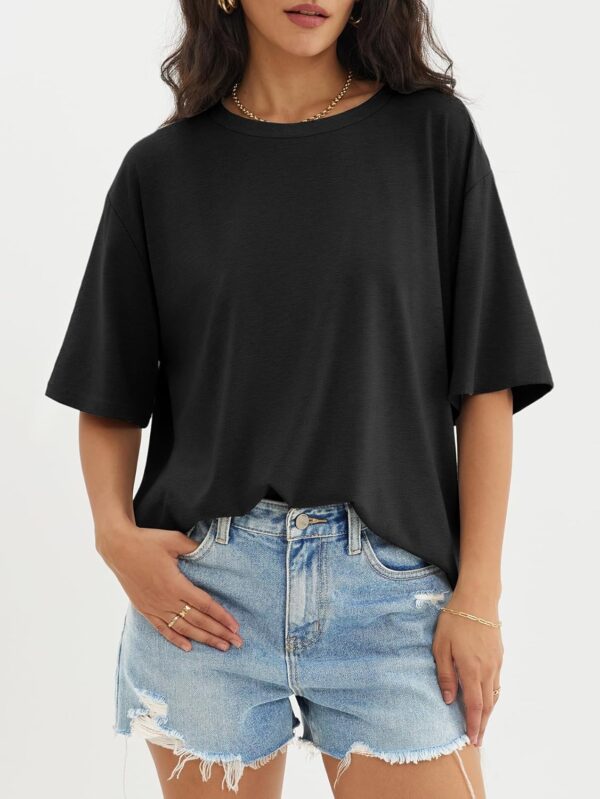 ATHMILE Womens Oversized T Shirts Loose Fit Crewneck Short Sleeve Tops Summer Casual Blouse Y2K 2025 Basic Tee Beach - Image 6