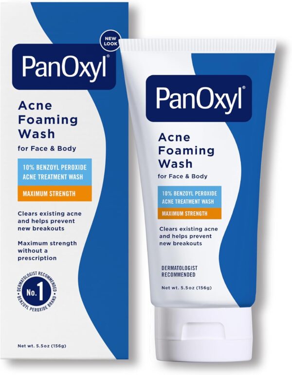 PanOxyl Acne Foaming Wash Benzoyl Peroxide 10% Maximum Strength Antimicrobial, 5.5 Oz - Image 2