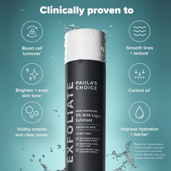 Paula's Choice SKIN PERFECTING 2% BHA Liquid Salicylic Acid Exfoliant-Facial Exfoliant for Enlarged Pores, Wrinkles & Fine Lines, Suitable for Blackhead-Prone Skin, Fragrance-Free - Image 5