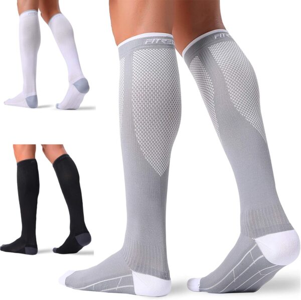 FITRELL 3 Pairs Compression Socks for Women and Men 20-30mmHg-Circulation Support Socks - Image 2